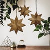 Set of 3 Handmade Wood Xmas Stars, Small-Medium-Large Antique Oak Stain, Scandi