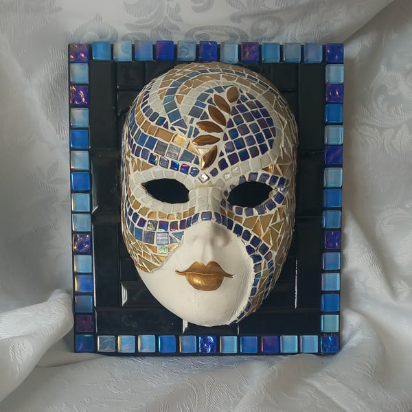RECYCLED MOSAICKED POTTERY MASK.