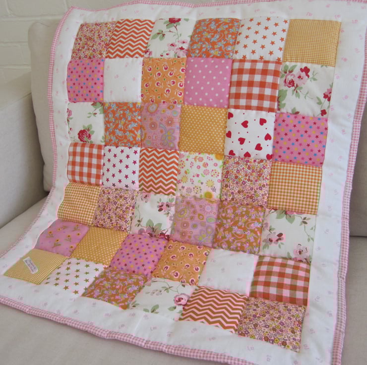 Handmade Patchwork Baby Quilt Folksy