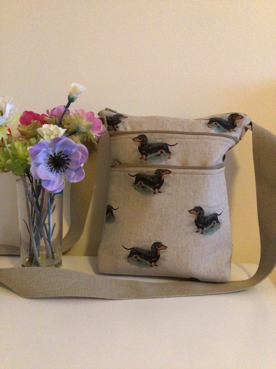 Dachshund crossbody bag or shoulder bag.