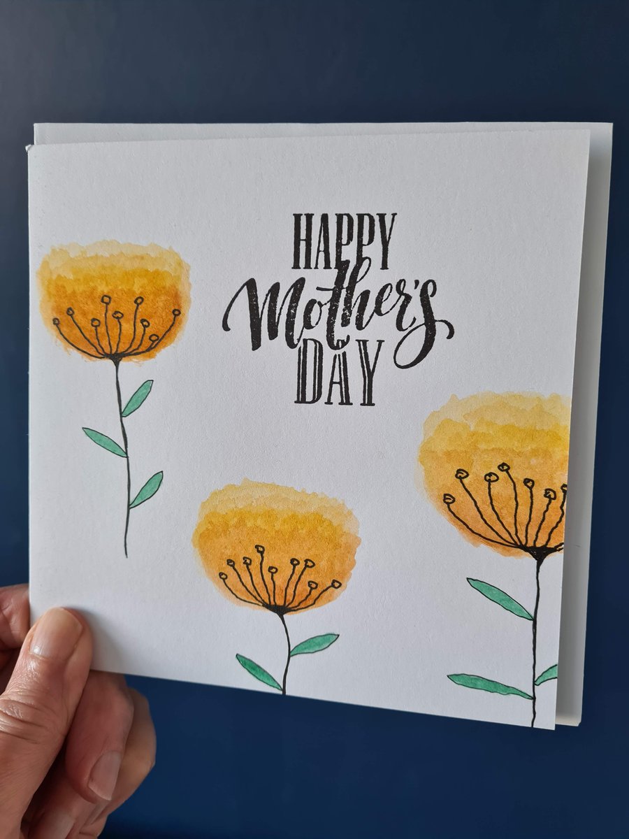 Handpainted watercolour Mother's Day card
