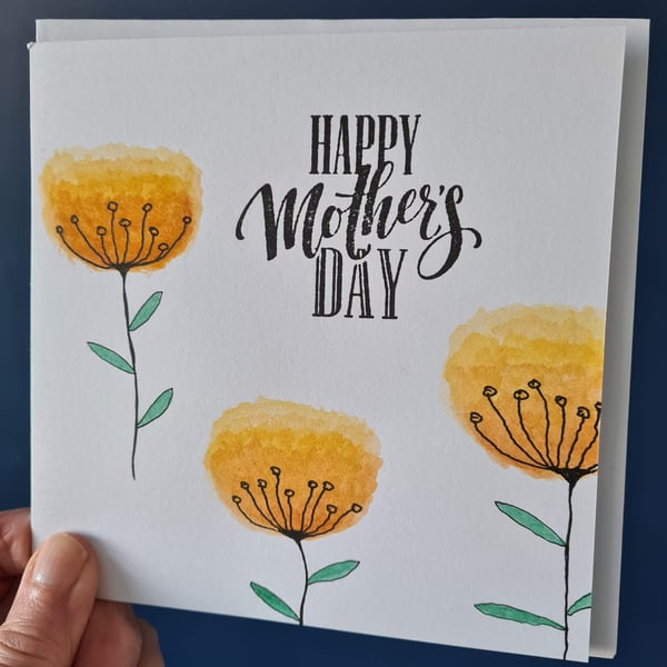 Handpainted watercolour Mother's Day card