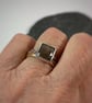 Silver and square brown sapphire ring U.K. size M - Image 3