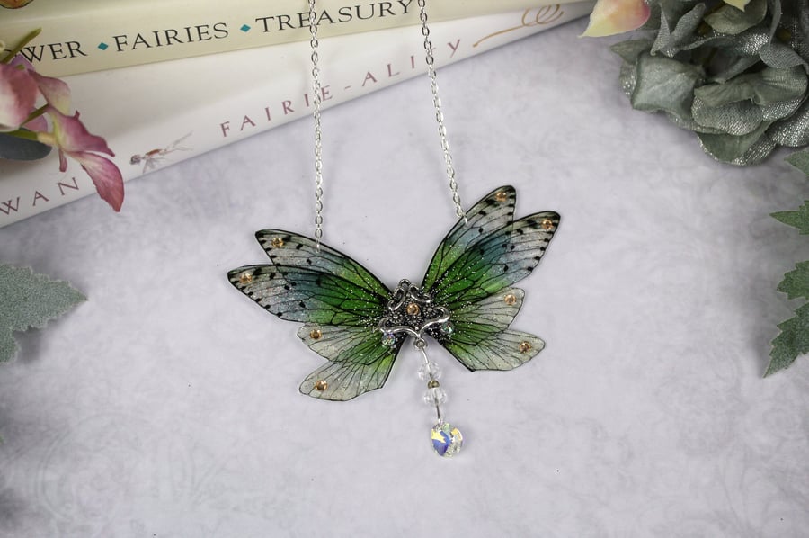 Fancy Bright Summer Green Sparkle Cicada Fairy ... - Folksy