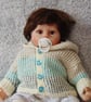 Hand Knitted Baby Jacket, Unisex Baby Cardigan, 0-3 Months Baby Cardigan - Image 2