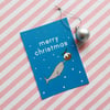 christmas narwhal postcard & envelope - christmas postcard