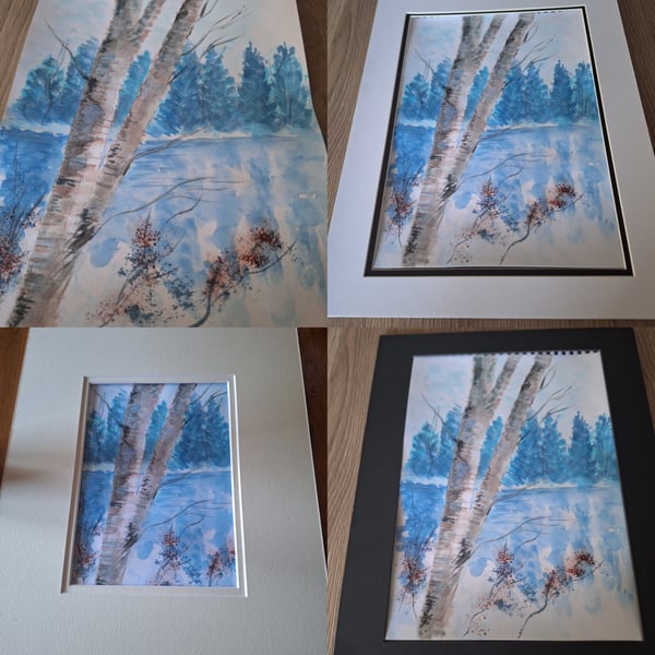 Winter woodland lake 