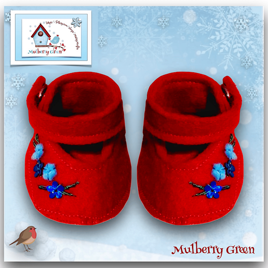 Reserved for Maddie - Red Shoes with Flowers