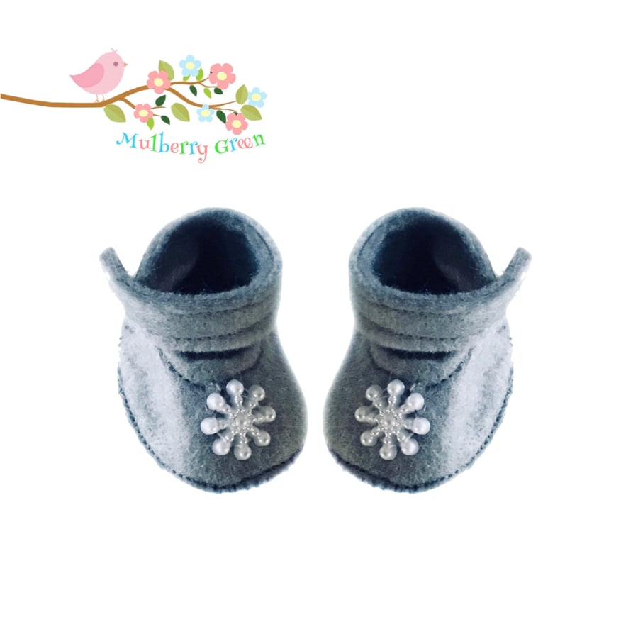 Reserved for Sue - Grey Snowflake Shoes