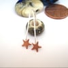 Super Star Silver Earrings. Silver Posts with Copper stars. 
