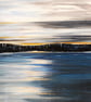 Tranquil Sea Painting, Calm Seascape with Sunset, Acrylics on Canvas - Image 6
