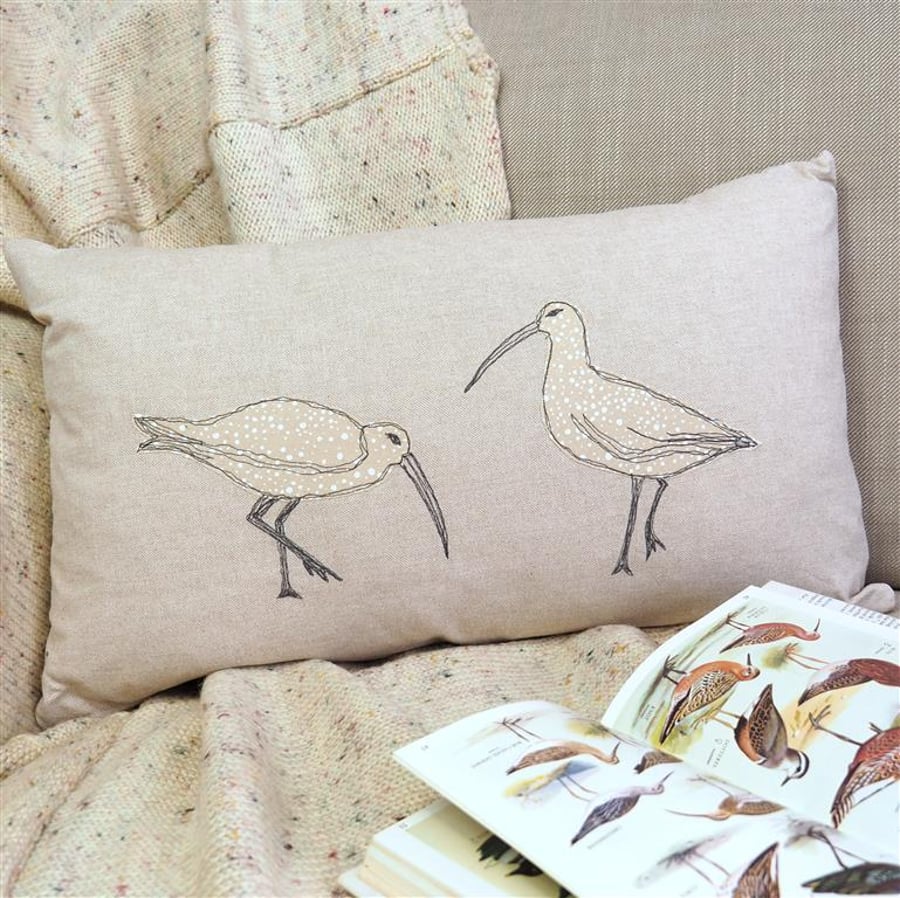 Cushion Curlew Handmade Nature Wildlife Seabird Coastal 