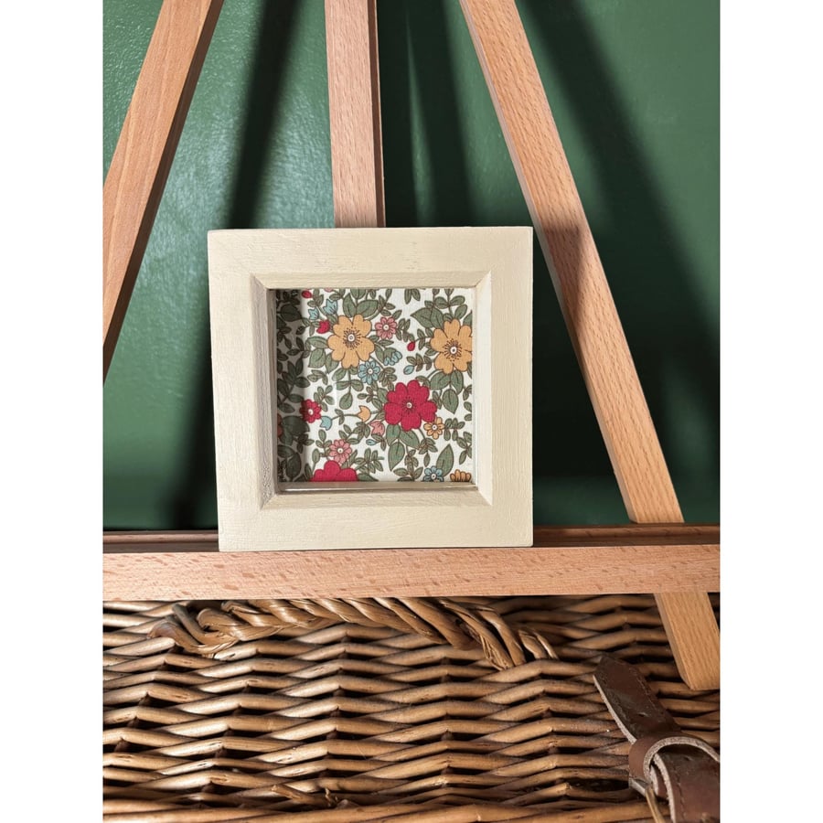 The Culross: Deep Box Picture Frame with Classic Floral Fabric Design