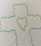 Hand-drawn leaf garland cross card, blank inside, christening, baptism, Easter - Image 4