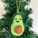 Christmas Avocado Needle Felted Decoration