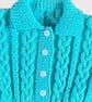 Toddler Cardigan In Aqua Blue - Cable Pattern -Approximate Age 1 - 2 years - Image 5