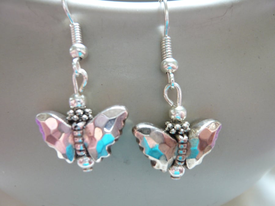 Small Tibetan Style Butterfly Earrings