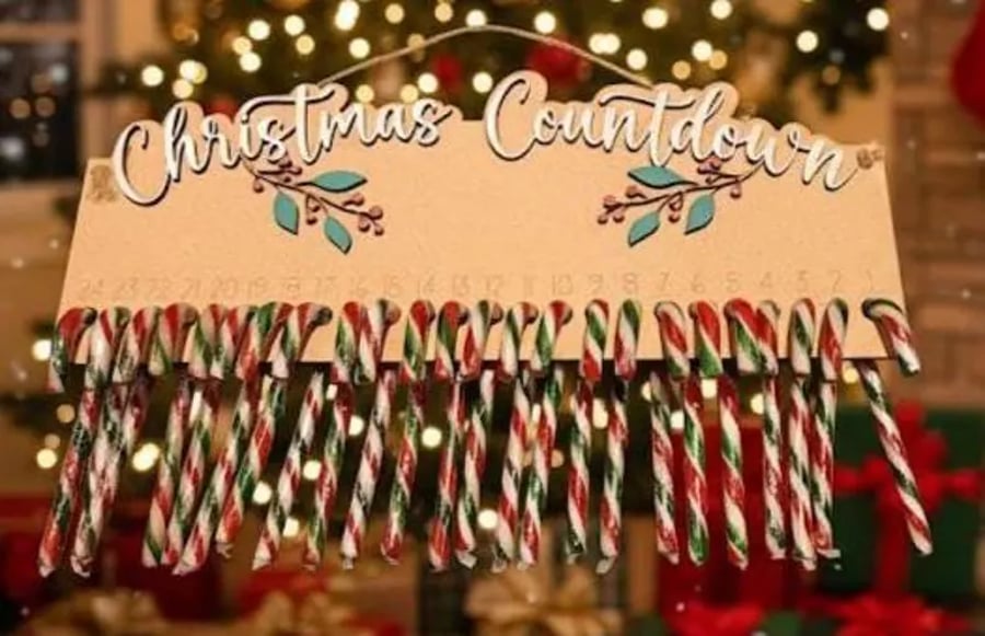 Holiday Countdown Calendar: Festive Candy Cane Advent Calendar Alternative