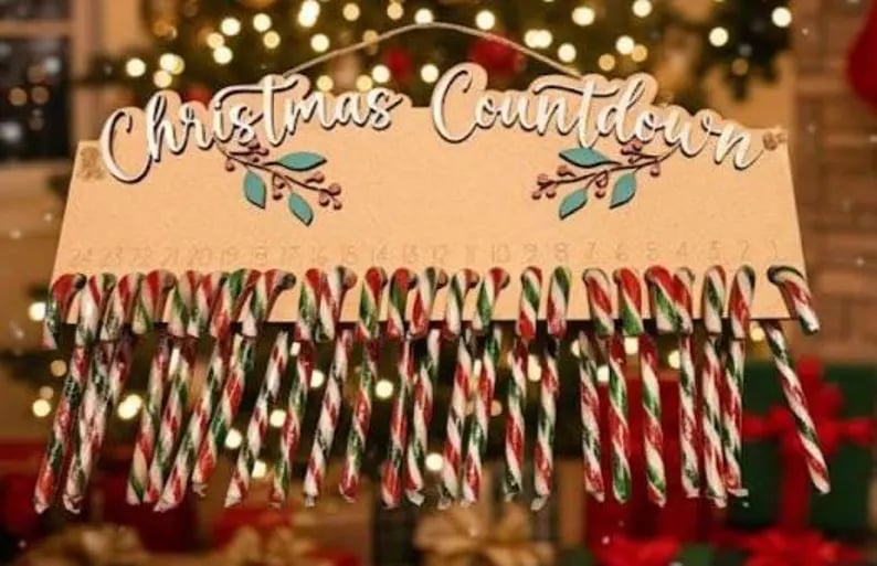 Holiday Countdown Calendar: Festive Candy Cane Advent Calendar Alternative