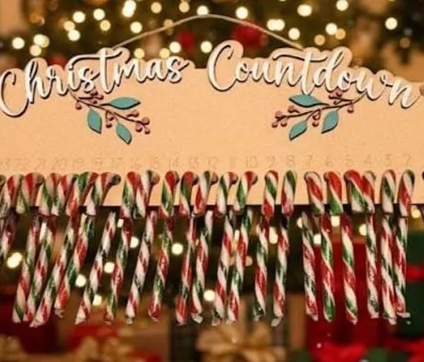 Holiday Countdown Calendar: Festive Candy Cane Advent Calendar Alternative