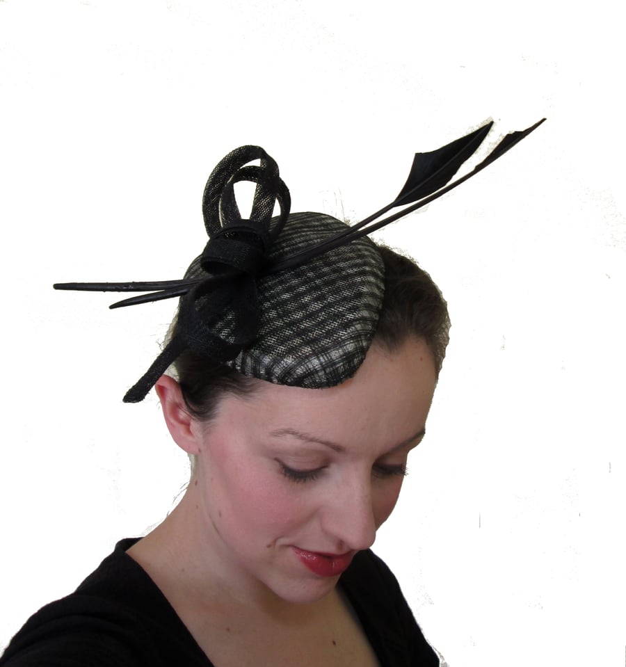 Ladies Occasion Hat - Formal Hat, Wedding Hat, Race Hat, Black, Fascintator
