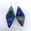 GAUDI INSPIRED DANGLY EARRINGS USING SGRAFFITO ENAMELLING TECHNIQUE