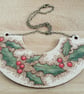 Pyrography wooden holly pendant - Image 5