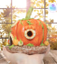 Pumpkin cottage clay fairy house. Fairy house. Pumpkin fairy house. - Image 5