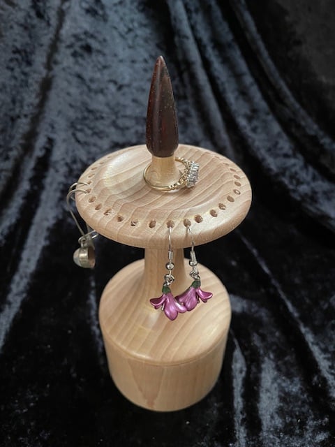 Earring display stand hand turned and unique