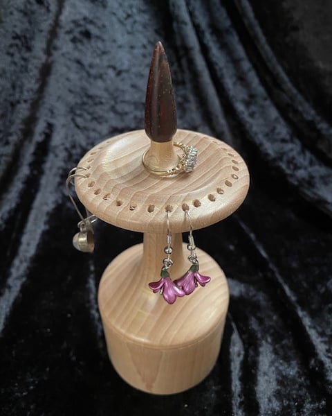 Earring display stand hand turned and unique