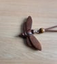 Hand Carved wooden Moth Necklace, Pendant  - Image 2
