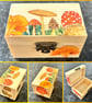 Small trinket box, wooden jewellery box decorated with decoupage