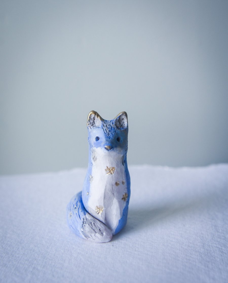 Starry Cloud Fox Sculpture