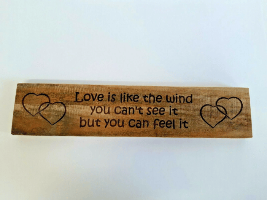 Love is Like The Wind Wooden Pallet Plaque Decoration Gift