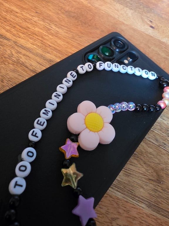 FATM inspired Beaded Flower Phone Charm Strap 