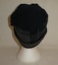 Wool Hat Created from Up-cycled Sweaters. Tartan and Grey with red Flower Pin - Image 6