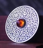 Unique squiggle pattern brooch, handmade sterling silver, 10mm Amethyst gemstone - Image 7