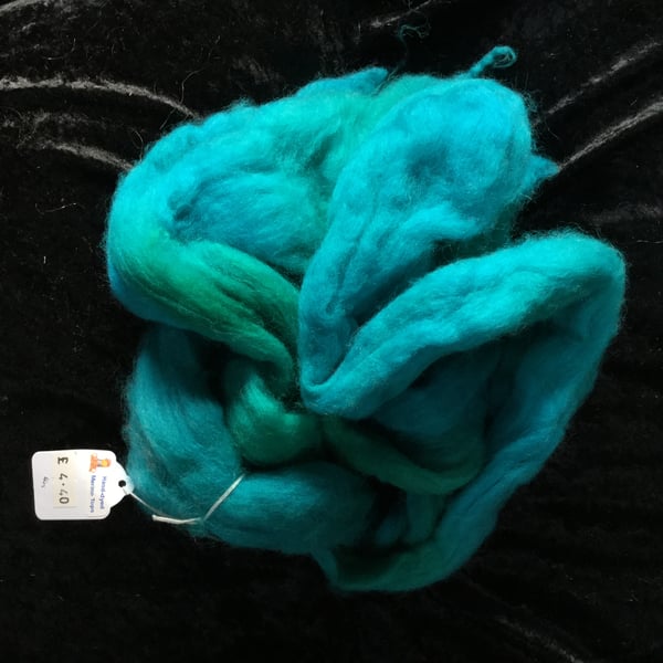 Mobair Hand Dyed Random Merino Wool Tops Sea Blue