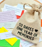 52 Dates, One Year of Memories Keepsake, Date Ideas, Romantic Couples Gift - Image 1
