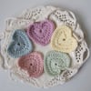  crochet heart bunting, pastel heart garland, Easter bunting