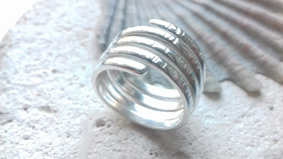 Sterling Silver Four Twist Spiral Rings