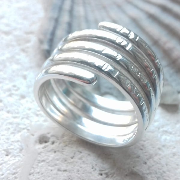 Sterling Silver Four Twist Spiral Rings