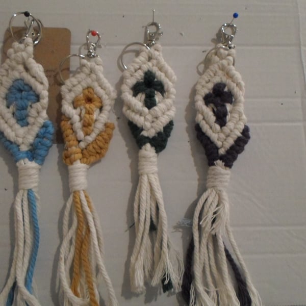 KEYRING - MACRAME  CROSS