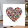 Very Berry Heart greeting card (Blank)