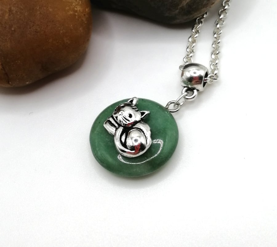 Aventurine Cat Necklace