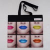 Bright Lips Print Shoulder Bag. Fully Lined.