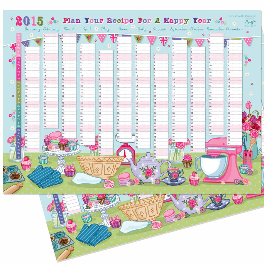 REDUCED TO CLEAR - 2015 Wall Planner - Baking