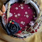 Handmade decorative wreath style wall,door mounted hanging frame with real dried