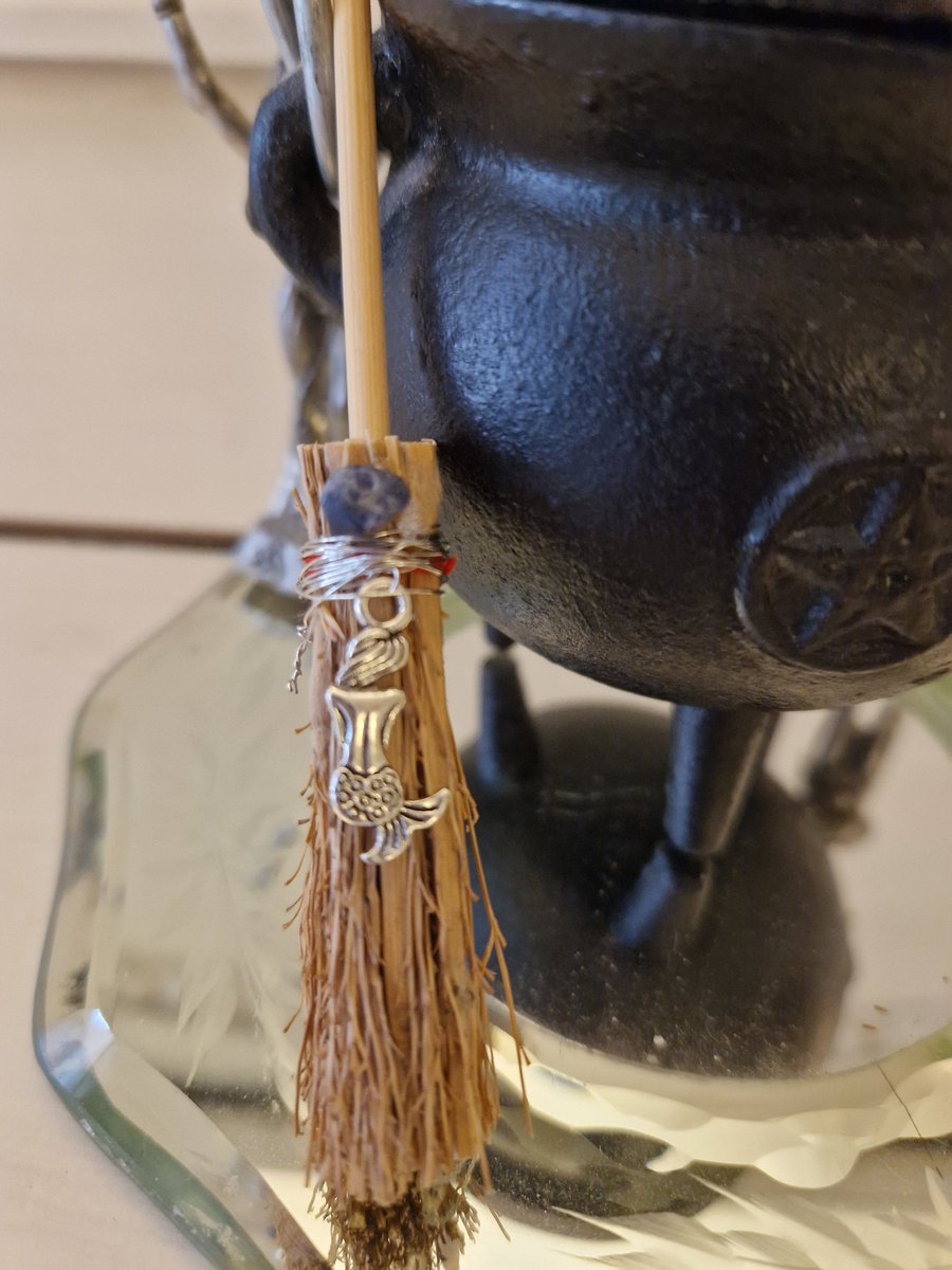 Cinnamon Broom: Mermaid Altar Decoration with Lapis Lazuli