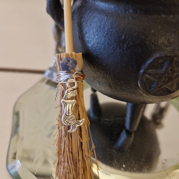 Cinnamon Broom: Mermaid Altar Decoration with Lapis Lazuli
